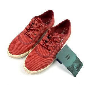 Toms Carmel Shoes 6.5 Spice Corduroy Lace Up Sneakers Womens‎ Brand New